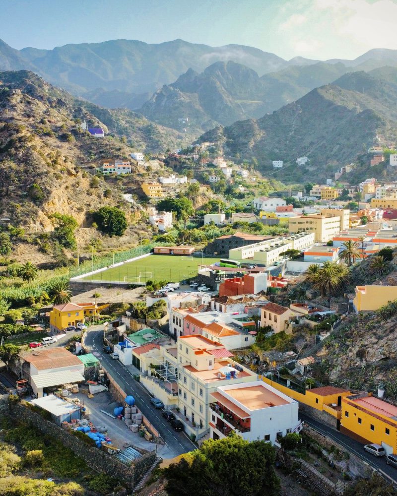 Vista aérea carretera Vallehermoso